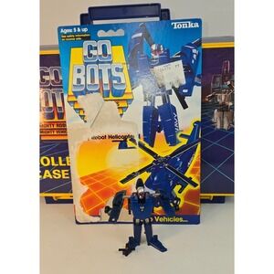 GoBots Flip Top Navy Helicopter MR-40 1984 Action Figure with Package Cardback